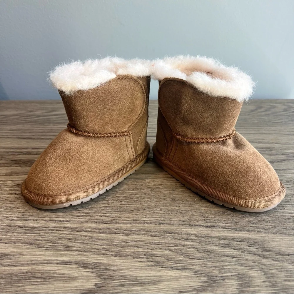 Emu Australia Toddle Boots 6-12 Months Suede Merino Wool Lined Baby Winter Boots